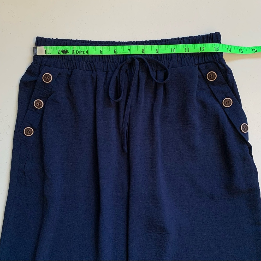 Cupshe Navy Blue Wide Leg Pull-On Sailor Pants Size Medium NWT Beach Vacation - Picture 13 of 16